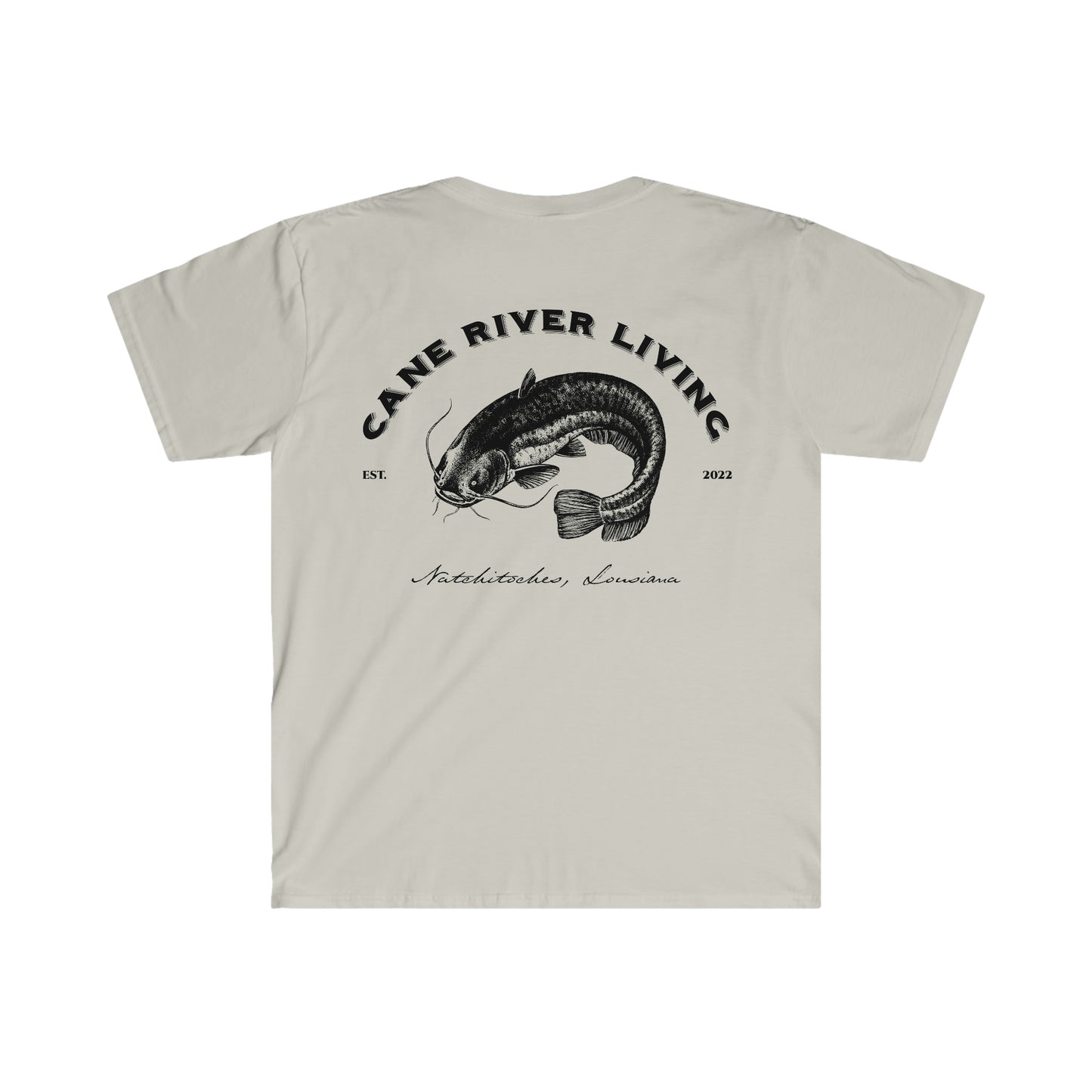Vintage Catfish Drawing - Unisex Softstyle T-Shirt