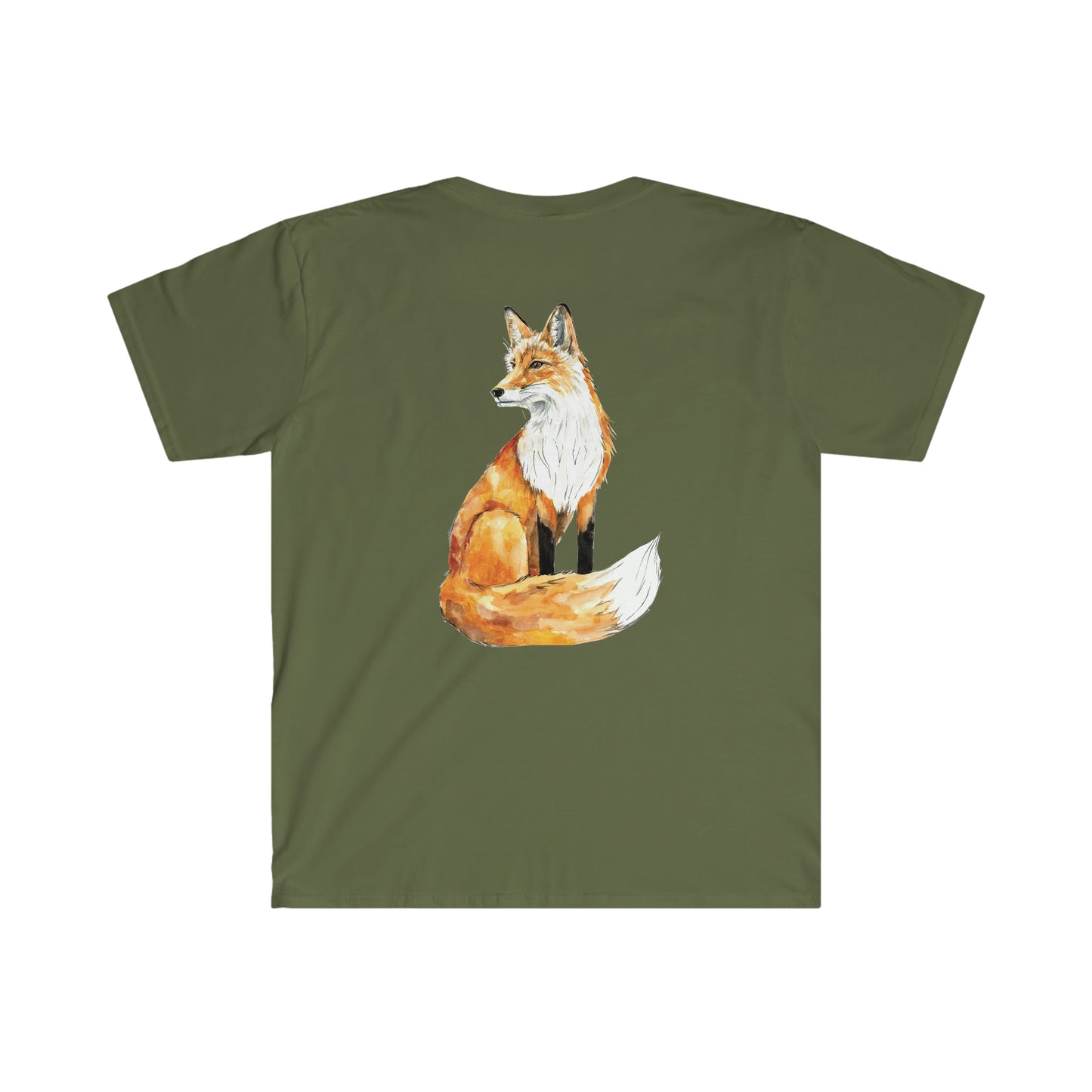 Watercolor Fox Illustration - Unisex Softstyle T-Shirt