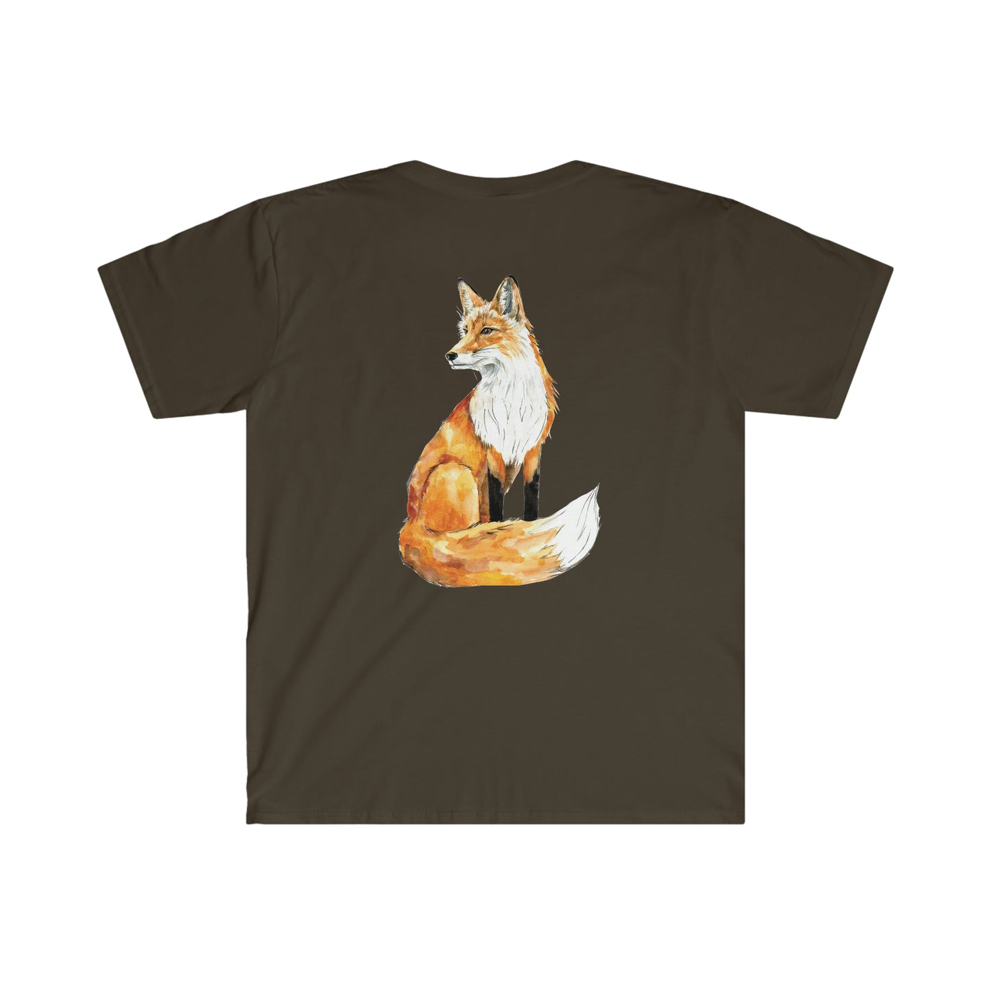 Watercolor Fox Illustration - Unisex Softstyle T-Shirt