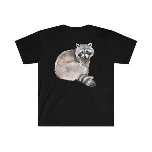 Watercolor Raccoon Illustration - Unisex Softstyle T-Shirt