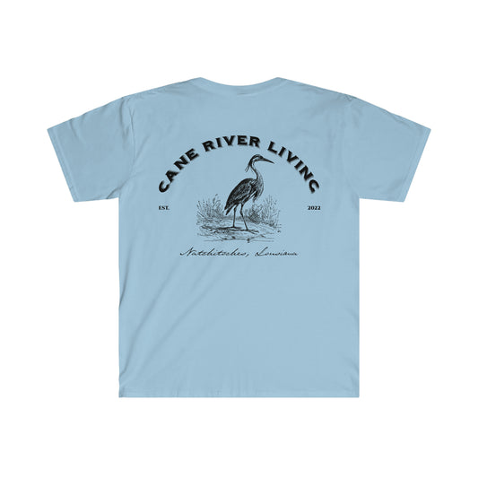 Vintage Heron Drawing - Unisex Softstyle T-Shirt