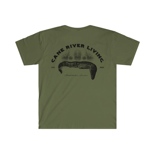 Vintage Alligator Drawing - Unisex Softstyle T-Shirt