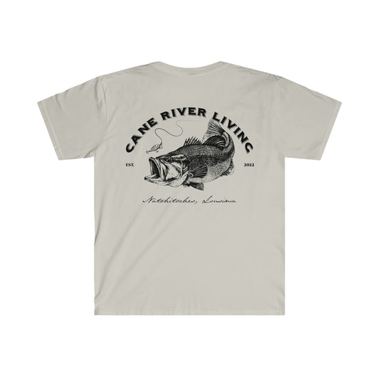 Vintage Bass Drawing - Unisex Softstyle T-Shirt
